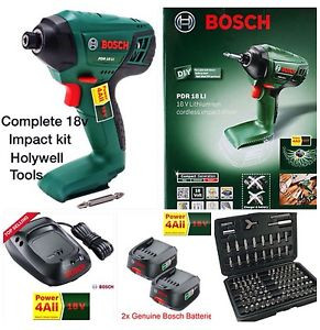 BOSCH 18v  IMPACT DRIVER COMPLETE KIT +100 FREE ACCESSORIES PDR18li