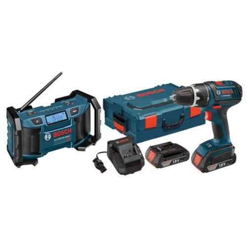18 Volt Lithium-Ion Blue Cordless Power Compact Drill Tools Combo Kit (2-Tool)