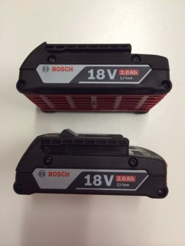 New 2 (two) Pack Bosch BAT612 18V 18 Volt Li-Ion Newest 2.0Ah Battery SlimPack