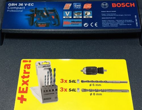 Tassellatore Bosch GBH 36 V-EC 2 batterie + accessori in l-box + mandrino + punt