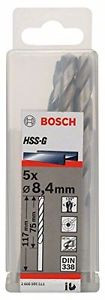 Bosch 2608585511 - Punta per metallo, codolo rotondo, HSS-G, 8,4 x 75 x 117 mm,