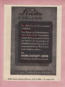 SÜRTH-KÖLN, Werbung 1942, Gesellschaft Linde Kühlung Eis-Maschinen AG
