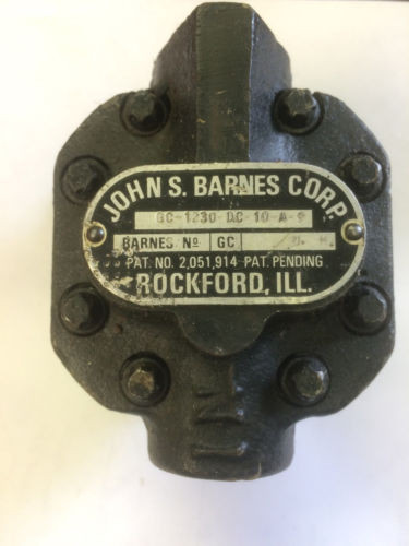 John S Barnes Corp Hydraulic Pump GC-1230-DC-10-A-9