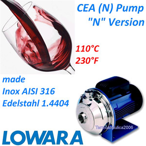 Lowara CEA AISI 316 Centrifugal Pump CEA210/5N/C 1,85KW 2,5HP 3x230/400V 50HZ Z1