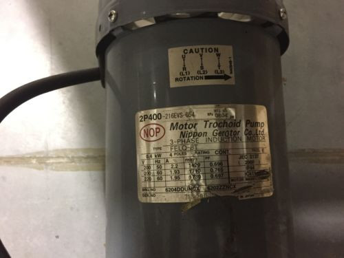 NOP Trochoid Pump and Motor 2P400-216EVS-54 Used and refurbished / AKZ328 AKZ438