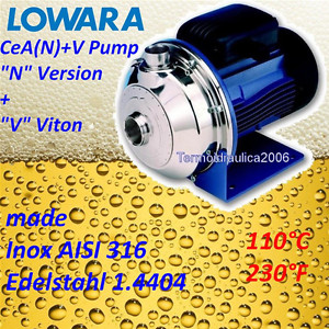 Lowara CEA AISI316+V Centrifugal Pump CEAM210/3N/A+V 1,1KW 1,5HP 1x220V 50HZ Z1