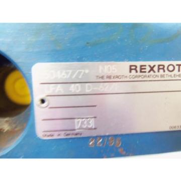 REXROTH HYDRAULIC VALVE LFA 40D-62/F AS PICTURED  USED