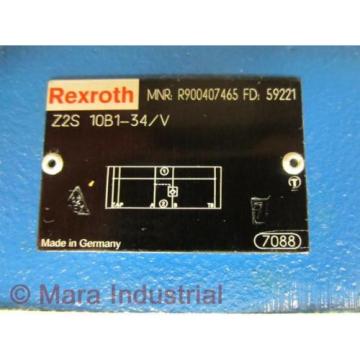 Rexroth China Greece Bosch R900407465 Valve Z2S 10B1-34/V - New No Box
