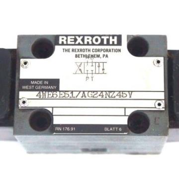 REXROTH France Italy 4WE6E51/AG24NZ45V CONTROL VALVE W/ GU35-4-A-239 COILS