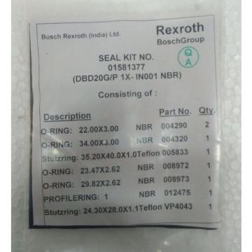 01581377SEAL Greece Singapore KIT NO Rexroth Make for DBD20 Direct Operated Pressure Relief Valv