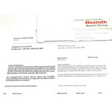 NIB Dutch Australia REXROTH BOSCH R900311008 SEAL KIT CD250.100/056.MA