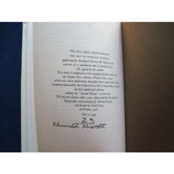 THE Korea India ART OF WORLDLY WISDOM - SIGNED &amp; INSCRIBED by KENNETH REXROTH