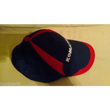 Komatsu Hat Baseball Ball Cap Blue Red White Adjustable Metal Buckle Cotton VGC