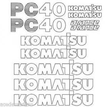 Komatsu PC40-7  Decals Stickers, repro Kit for Mini Excavator