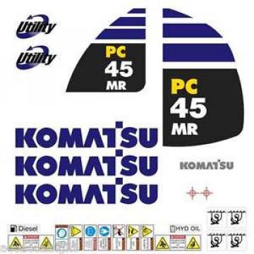 Komatsu PC45MR-2 Decals Stickers, repro Kit for Mini Excavator