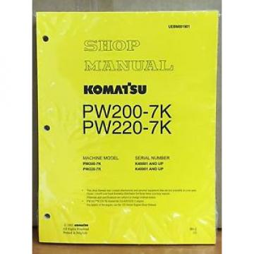 Komatsu Service PW200-7K PW220-7K Excavator Shop Manual NEW REPAIR BOOK