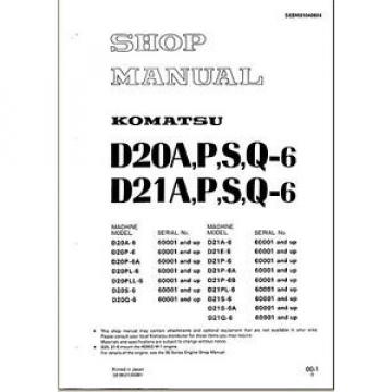 Komatsu Bulldozer D21P-6 D21P 6 Service Repair  Shop Manual