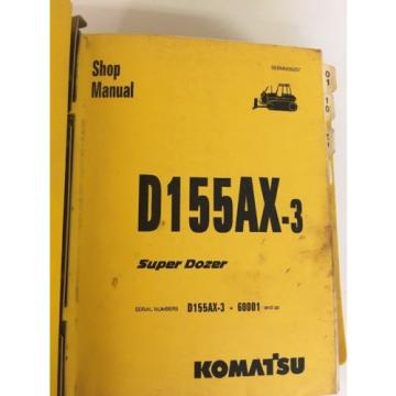 Komatsu D155AX-3 SUPER SERVICE SHOP REPAIR MANUAL BULLDOZER TRACTOR DOZER GUIDE