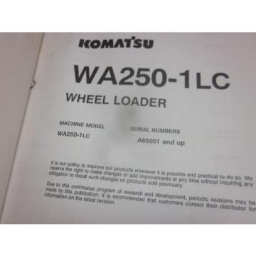 Komatsu WA250-1LC Wheel Loader Repair Shop Manual