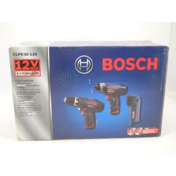 Bosch CLPK30-120 12 Volt Max Lithium-Ion 3-Tool Combo Kit