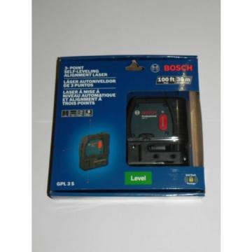 New BOSCH (GPL 3 S) 3 Point Self Leveling Alignment Laser - 100ft-30m