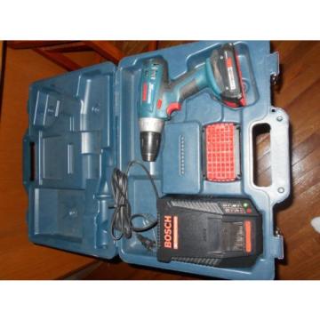 Bosch 18 volt lithium drill set w/2 batts, 30 minute peak charger and hard case