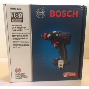 NEW BOSCH IDH182B 18V Socket Ready 1/4&#034; Hex Impact Driver + 1/2&#034; Drive Wrench
