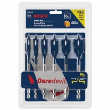 Bosch Daredevil Standard Spade Bit Set Paddle Design Faster Drilling (6-Piece)