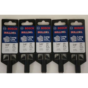 5 Piece Bosch HC2061 Bulldog 3/8&#034; x 6&#034; SDS-plus Carbide Rotary Hammer Drill Bit