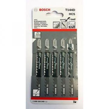 Bosch Jigsaw Blades Wood Cutting 5-50mm Pack of 5 T144D 2 608 630 040