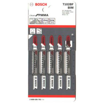 Bosch 5pcs BIM 92mm Jigsaw Blade T102BF Clean for PMMA Cutting