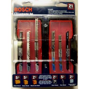 Bosch TC21HC 21-Pc T-Shank Contractor Jig Saw Blade Set Carbide Tipped Blade