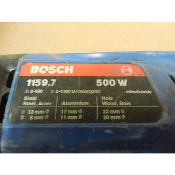 BOSCH 1159.7 ELECTRIC DRILL NO CHUCK 500W WATTS 115V VOLTS 4.8A A AMPS