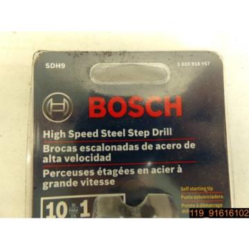 BOSCH SDH9 HIGH SPEED STEEL STEP DRILL BIT 13/16&#034; - 1 3/8&#034; SDH9