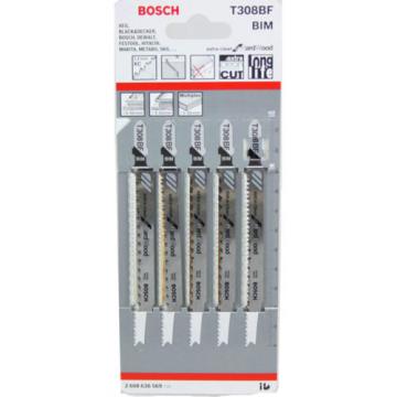 Bosch 5pcs BIM 117mm Jigsaw Blade T308BF Extra-Clean for Hardwood Cutting