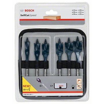 Bosch 2608587793 1 4  6 Piece Selfcut Flat Spade Wood Bits Set in Wallet