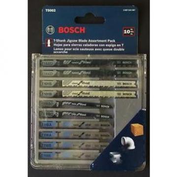 BOSCH T5002 10pc T SHANK JIGSAW SET 5 DIFFERENT BLADES X 2 FOR WOOD METAL &amp; MORE