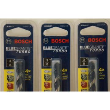 (5 Pack) Bosch HCBG12T 3/8&#034; x 6&#034; Blue Granite Turbo Carbide Hammer Drill Bit