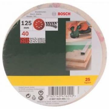 Bosch 2607019491 25 Fogli Abrasivi Roto-orbitale, Grana 40, 125 mm