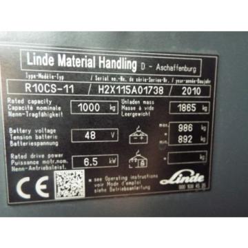 LINDE R10CS USED REACH FORKLIFT TRUCK. (A01738) PRICE REDUCED