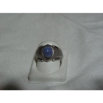 ...Man&#039;s/Men&#039;s Sterling Silver,Linde/Lindy Blue Star Sapphire Ring...Size 9.5...