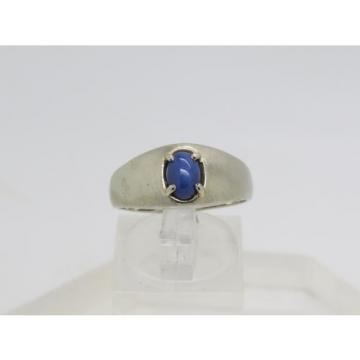 Solid 10k White Gold Oval Blue Sapphire Lindi Lindy Linde Star Ring Size 8.75