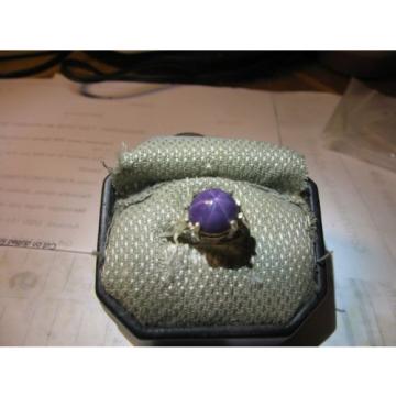 12MM PLUM LINDE STAR SAPPHIRE RING 925 STERLING SILVER SIZE 6.75
