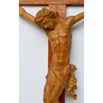 Großes Kruzifix Christuskreuz Holz Kreuz Eiche Korpus Linde geschnitzt 83 x 50cm