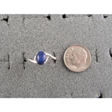 8X6mm 1.5+ CT LINDE LINDY CRNFLWR BLUE STAR SAPPHIRE CREATED SECOND RING .925 SS