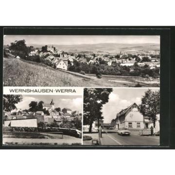 AK Wernshausen, Panoramaansicht, Blick nach der Kirche, Gasthaus Zur Linde