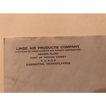 1952 Cover Linde Air Products Company Oxygen Plant Essington Pennsylvania