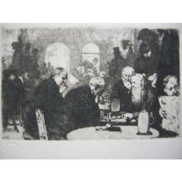 Wladimir Linde (1862-1940) Die Schachspieler Orig Radierung 1900