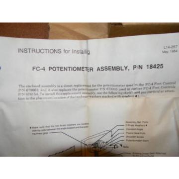 Linde L-Tec Foot Pedal Potentiometer Assembly FC-4 (18425) NOS