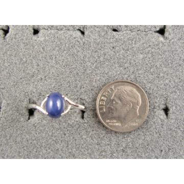 SIGNED VINTAGE LINDE LINDY CORNFLOWER BLUE STAR SAPPHIRE CREATED RING RP .925 SS
